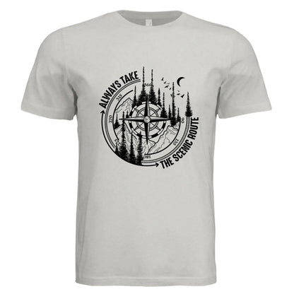 Always Take the Scenic Route Compass T-Shirt - Faith Forged Designs