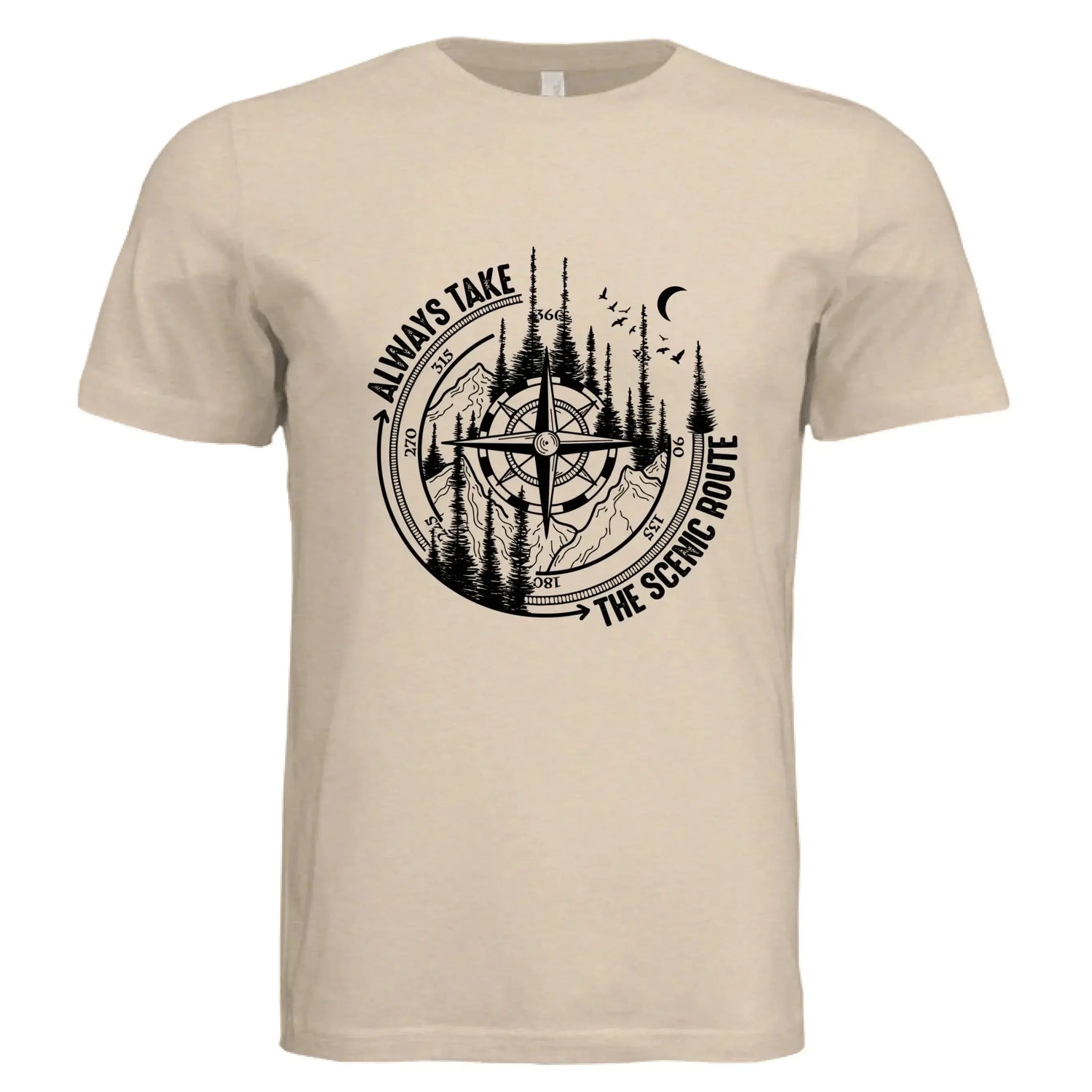 Always Take the Scenic Route Compass T-Shirt - Faith Forged Designs