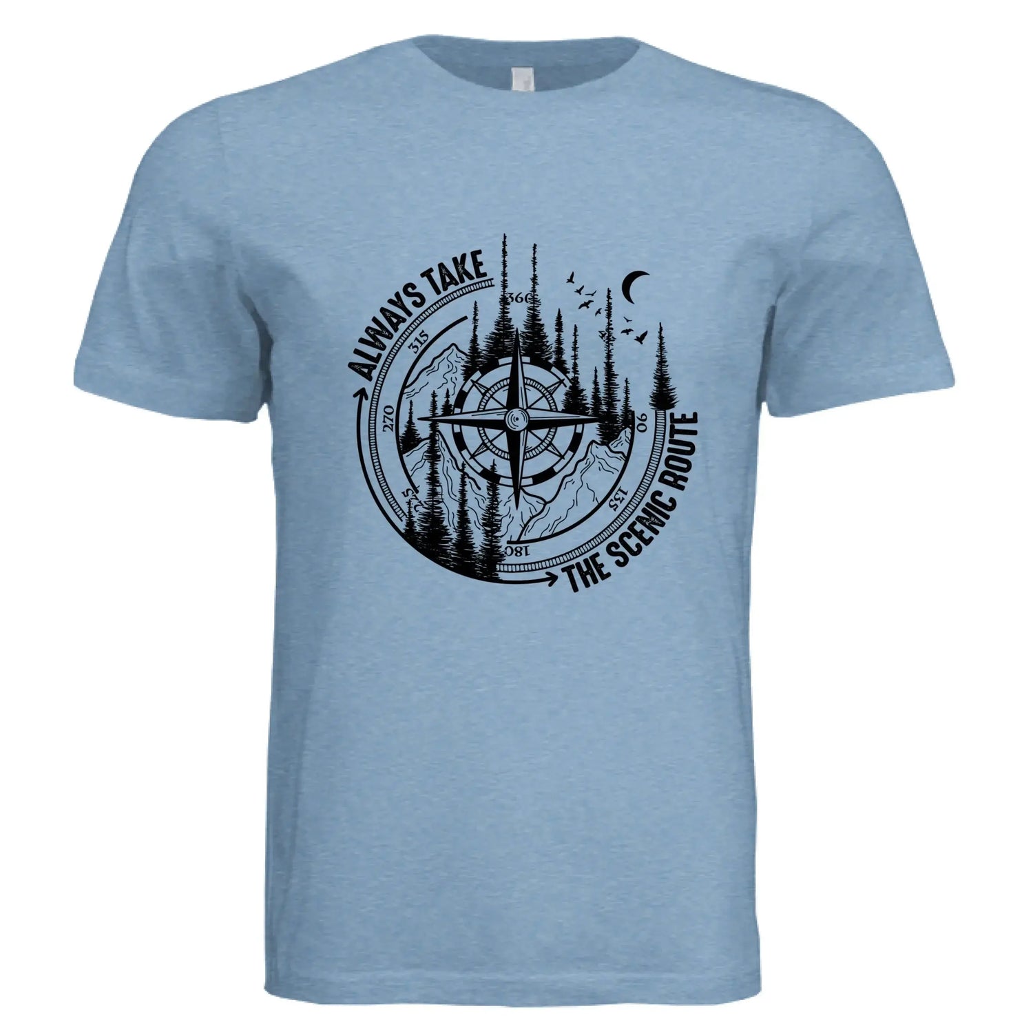 Always Take the Scenic Route Compass T-Shirt - Faith Forged Designs