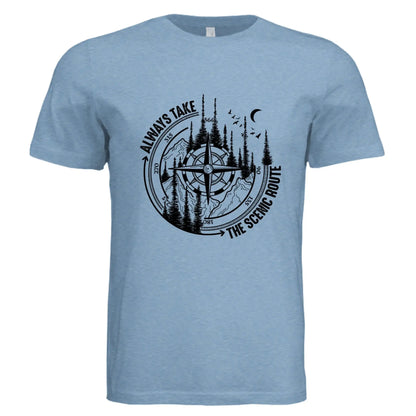 Always Take the Scenic Route Compass T-Shirt - Faith Forged Designs