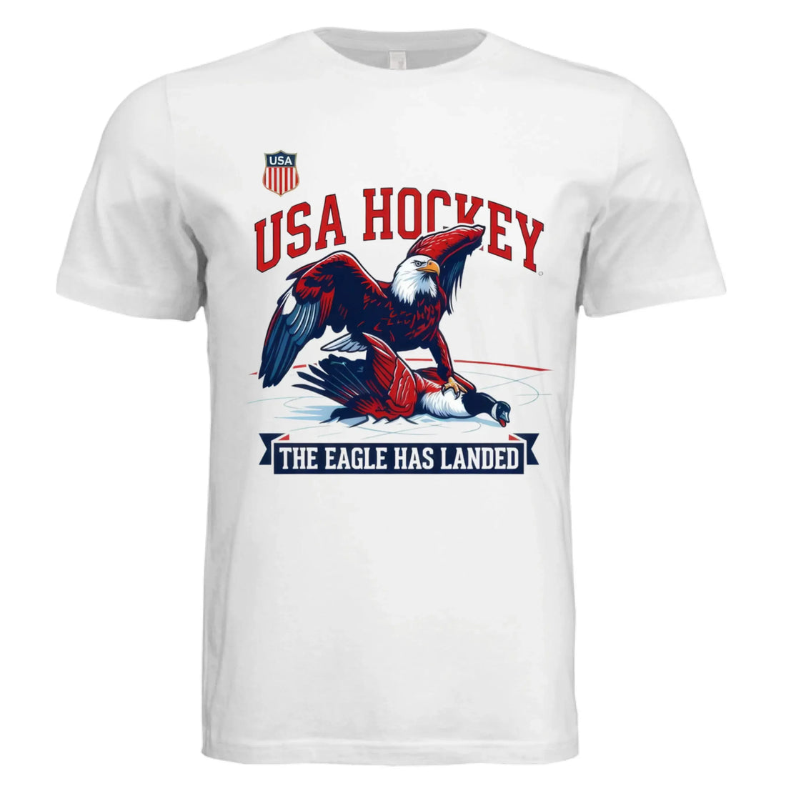 USA Hockey "The Eagle Has Landed" 2026 Olympic Gold Medal T-Shirt - Faith Forged Designs