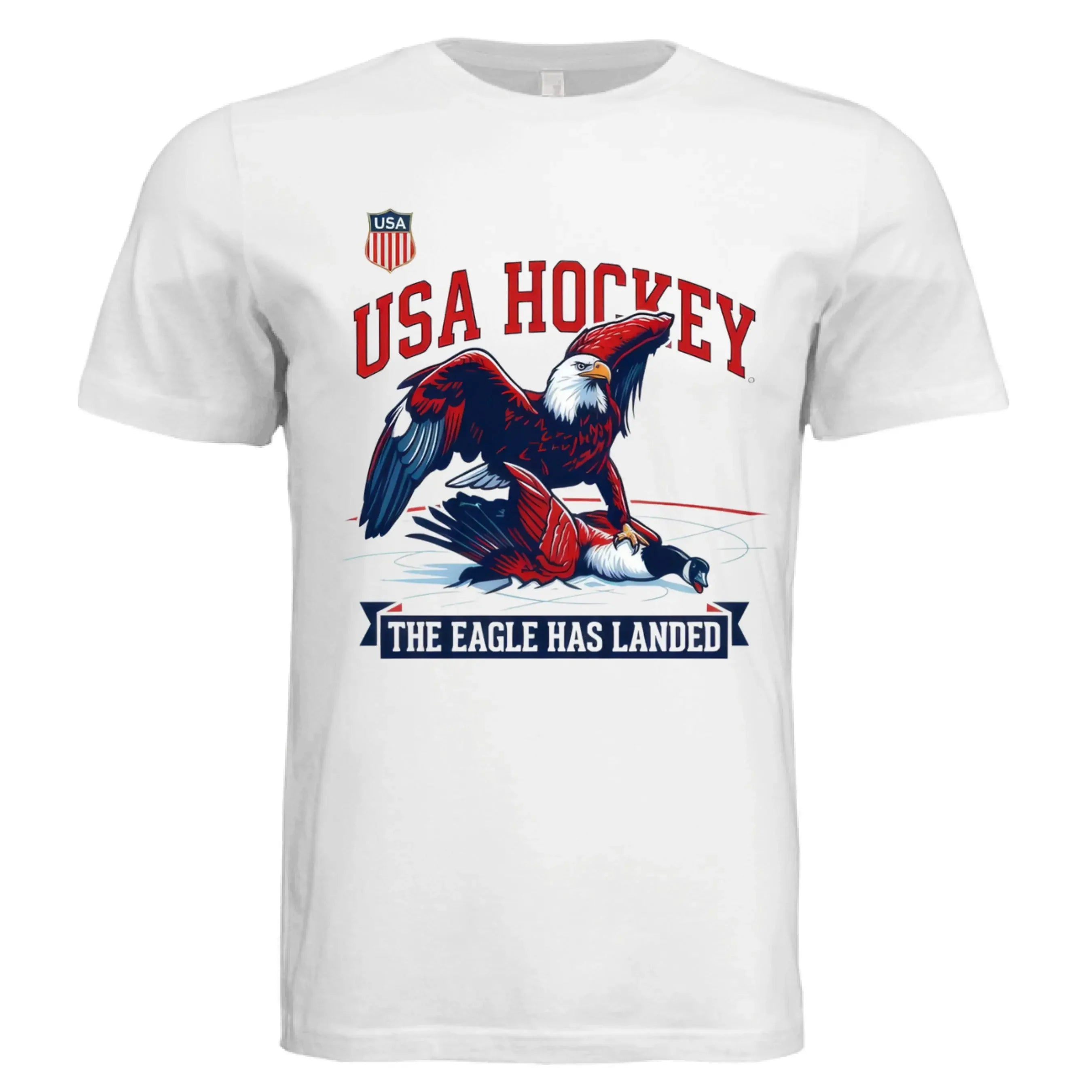 USA Hockey "The Eagle Has Landed" 2026 Olympic Gold Medal T-Shirt - Faith Forged Designs