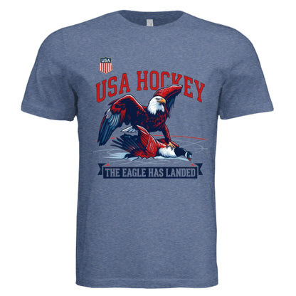 USA Hockey "The Eagle Has Landed" 2026 Olympic Gold Medal T-Shirt - Faith Forged Designs