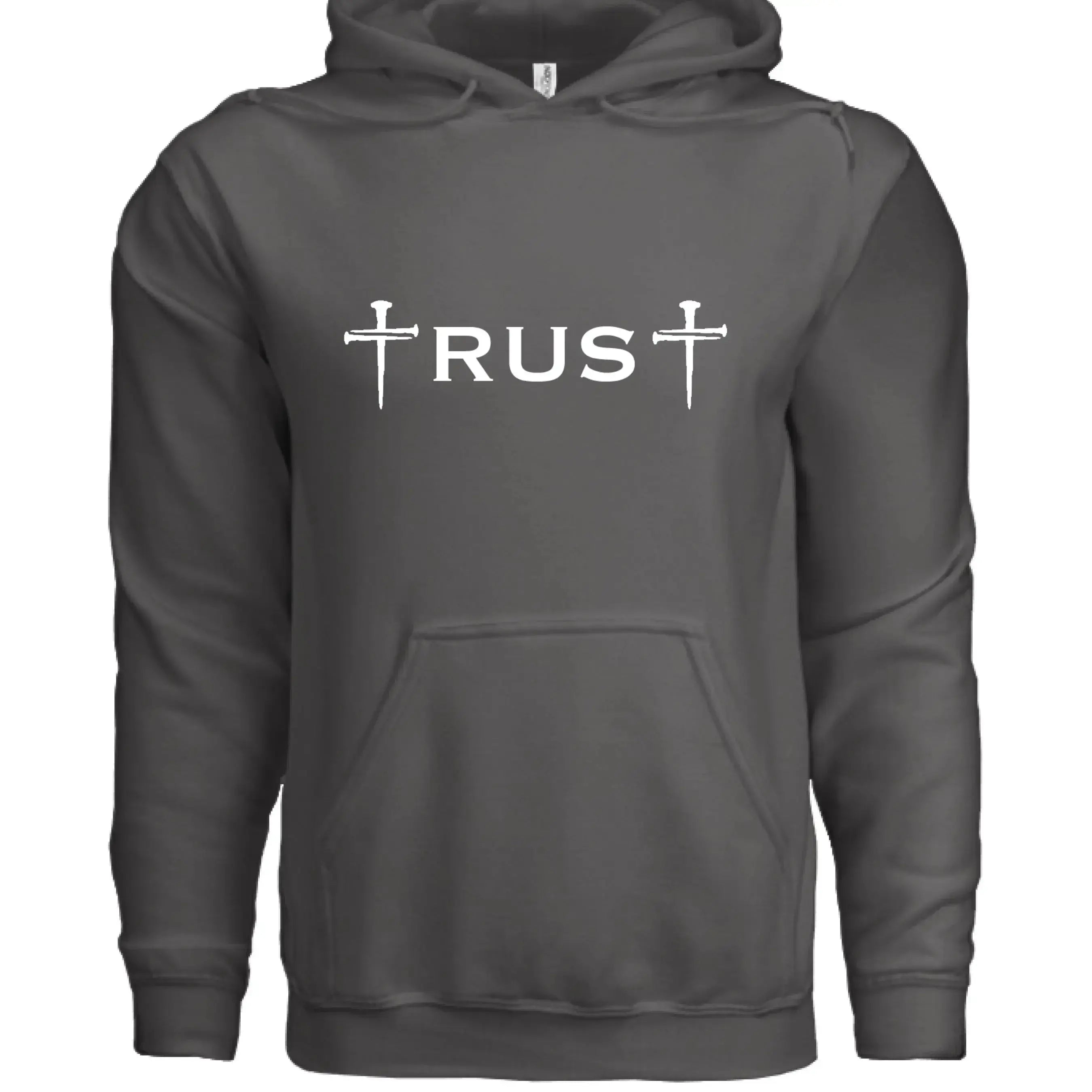 Trust God 3 Nail Cross Hoodie - Faith Forged Designs