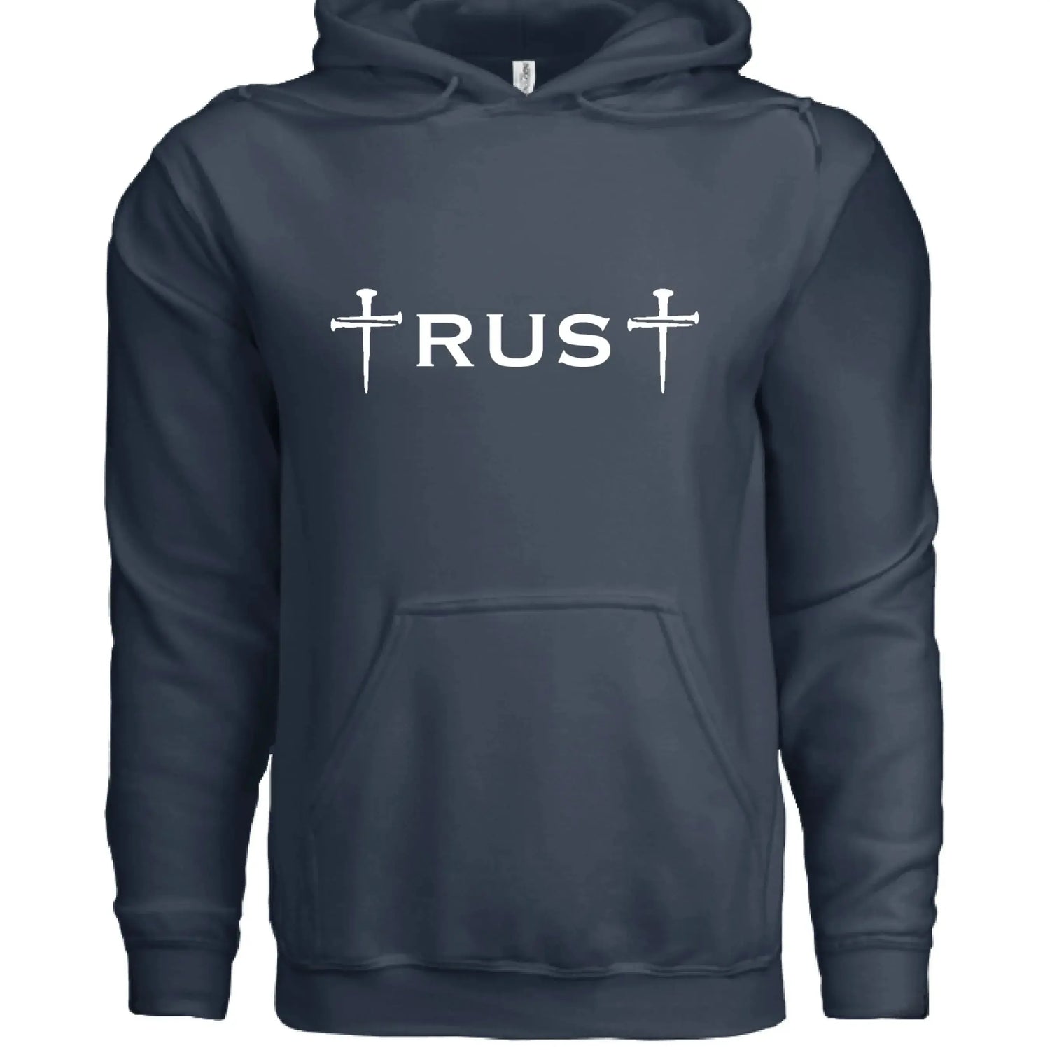 Trust God 3 Nail Cross Hoodie - Faith Forged Designs