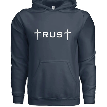 Trust God 3 Nail Cross Hoodie - Faith Forged Designs