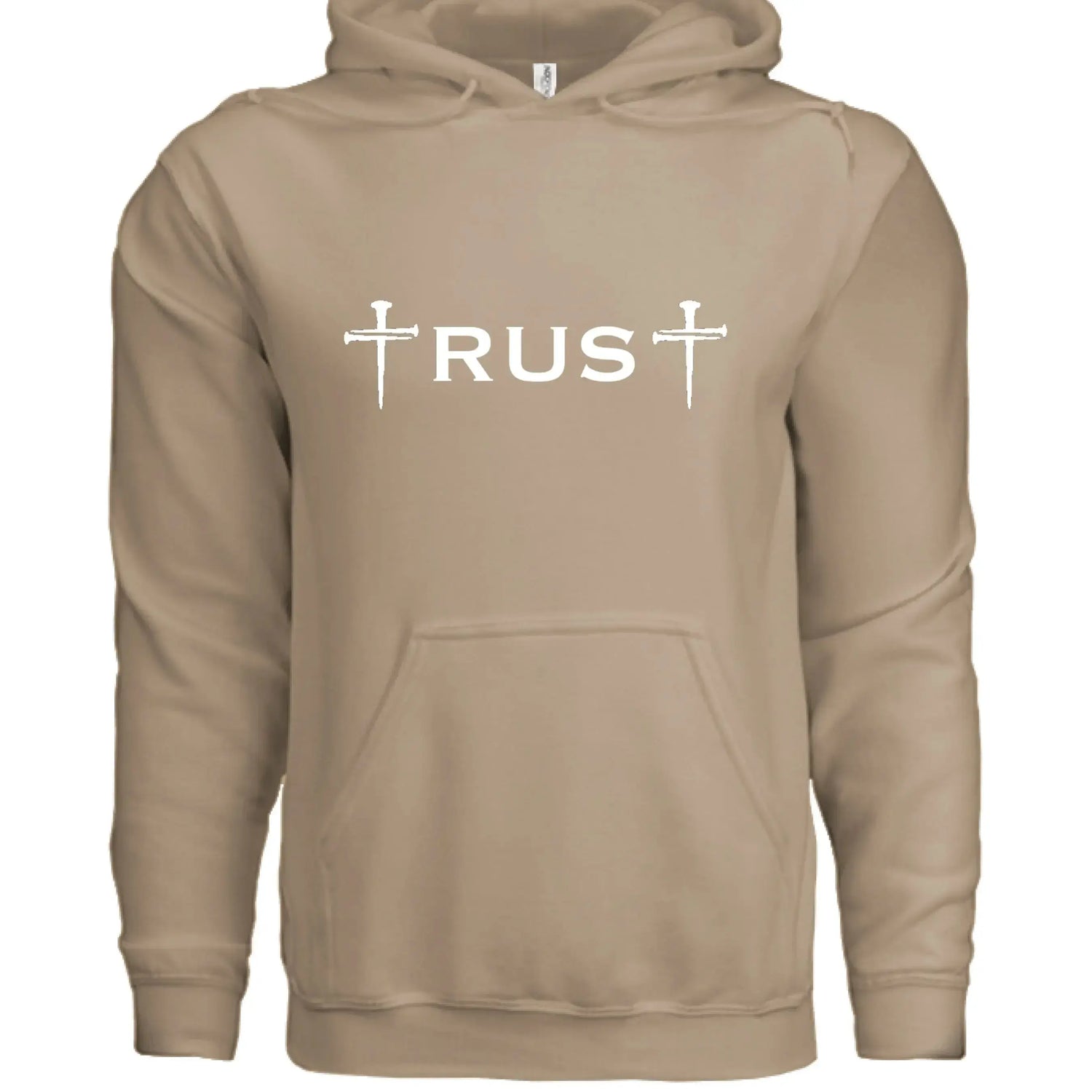 Trust God 3 Nail Cross Hoodie - Faith Forged Designs