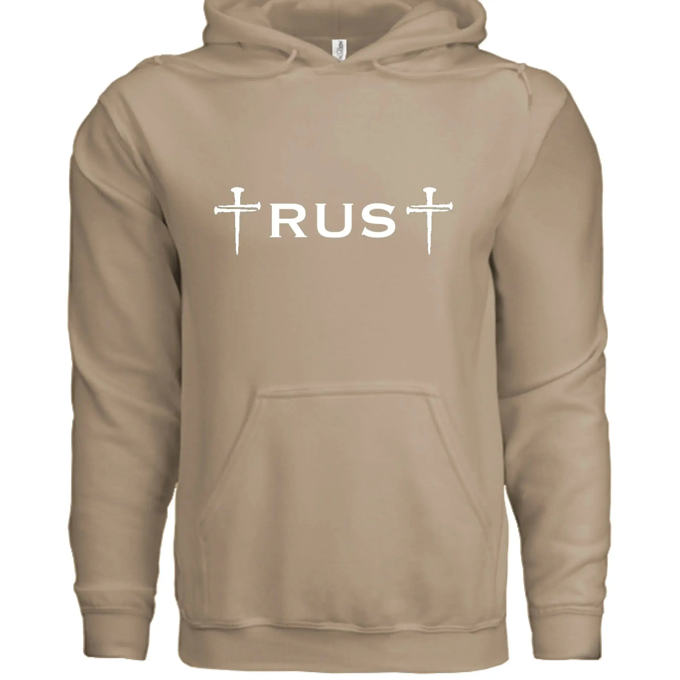Trust God 3 Nail Cross Hoodie - Faith Forged Designs
