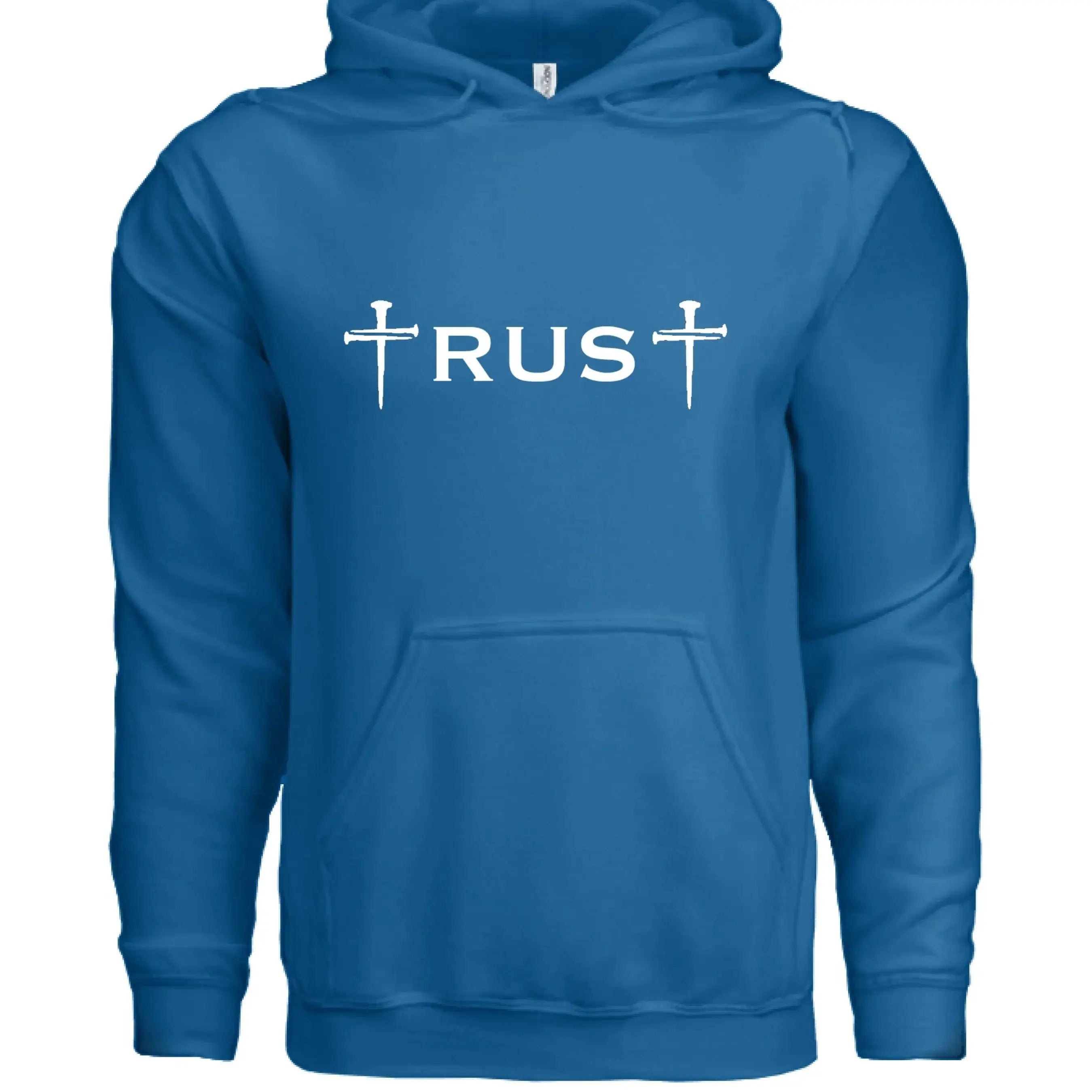 Trust God 3 Nail Cross Hoodie - Faith Forged Designs