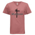 My Mission | Distressed Cross Christian V-Neck T-Shirt - Faith Forged Designs