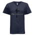 My Mission | Distressed Cross Christian V-Neck T-Shirt - Faith Forged Designs
