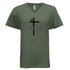 My Mission | Distressed Cross Christian V-Neck T-Shirt - Faith Forged Designs