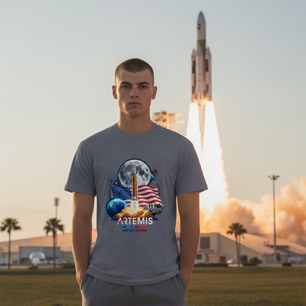 Artemis 2026 NASA Moon Mission Rocket Launch T-Shirt - Faith Forged Designs
