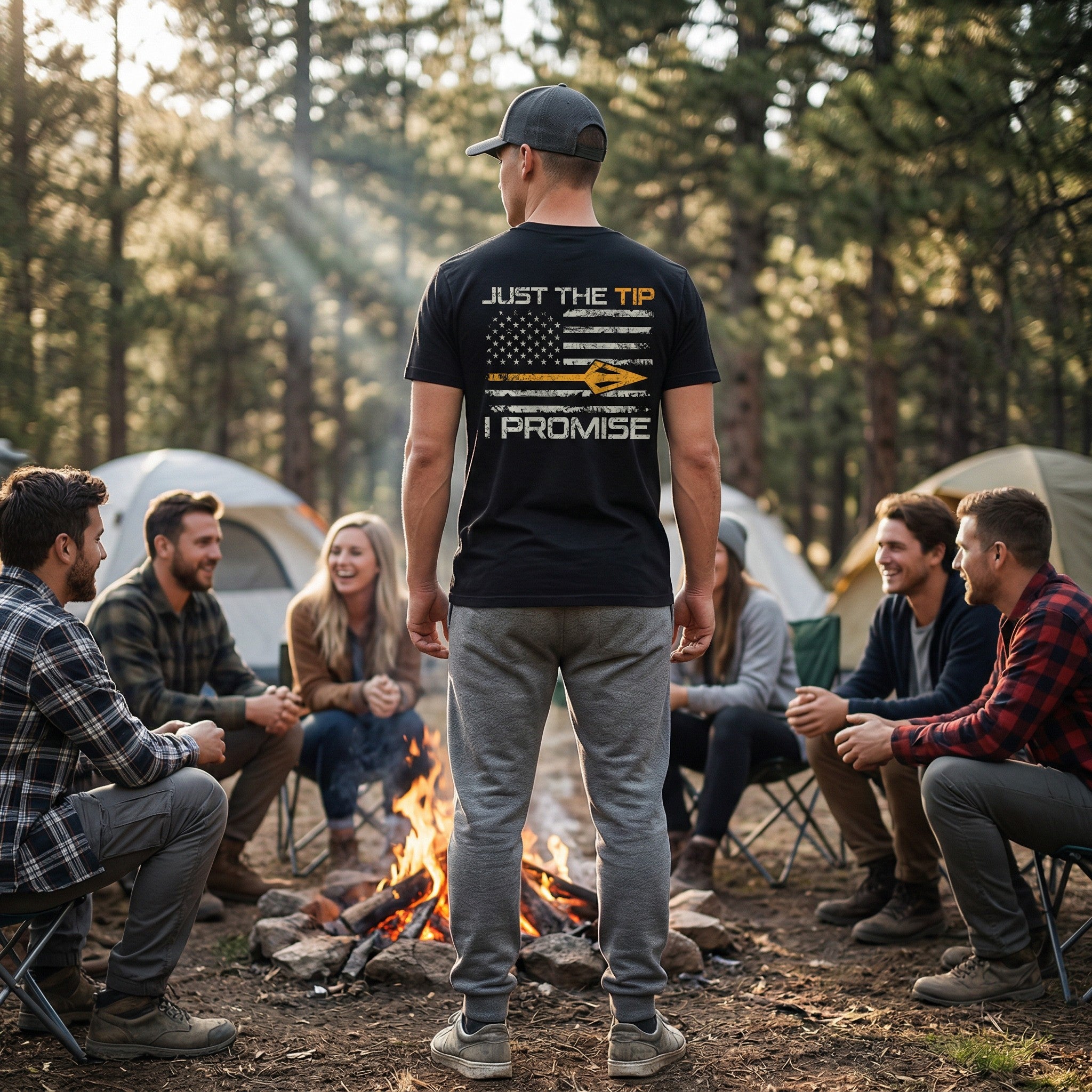 Just The Tip I Promise Funny Hunting T-Shirt - Faith Forged Designs