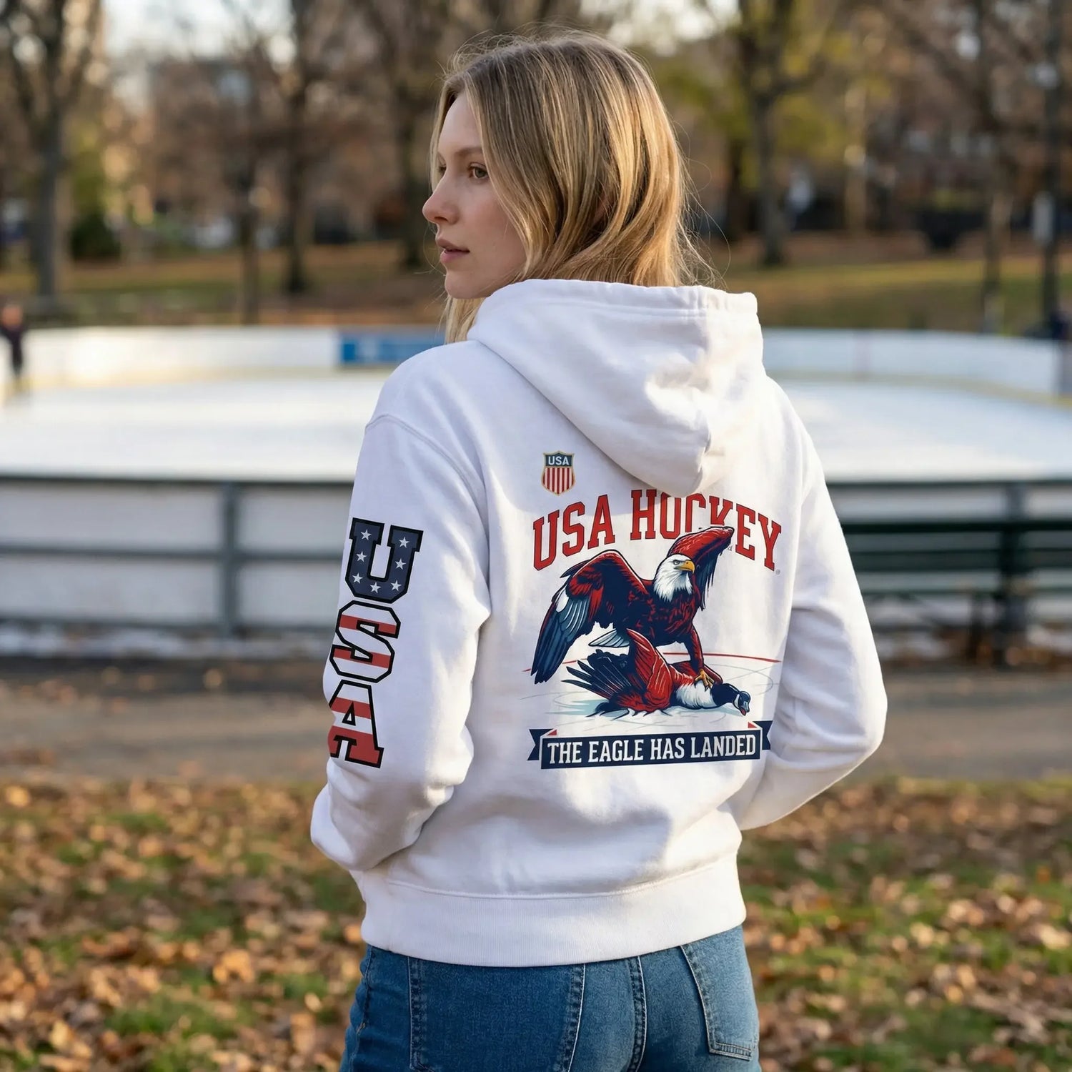 USA Hockey Victory Women's Hoodie: The Eagle Has Landed - Faith Forged Designs