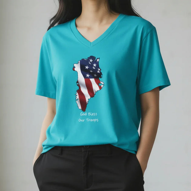 Greenland: The 51st State Women's V-Neck T-Shirt - Faith Forged Designs