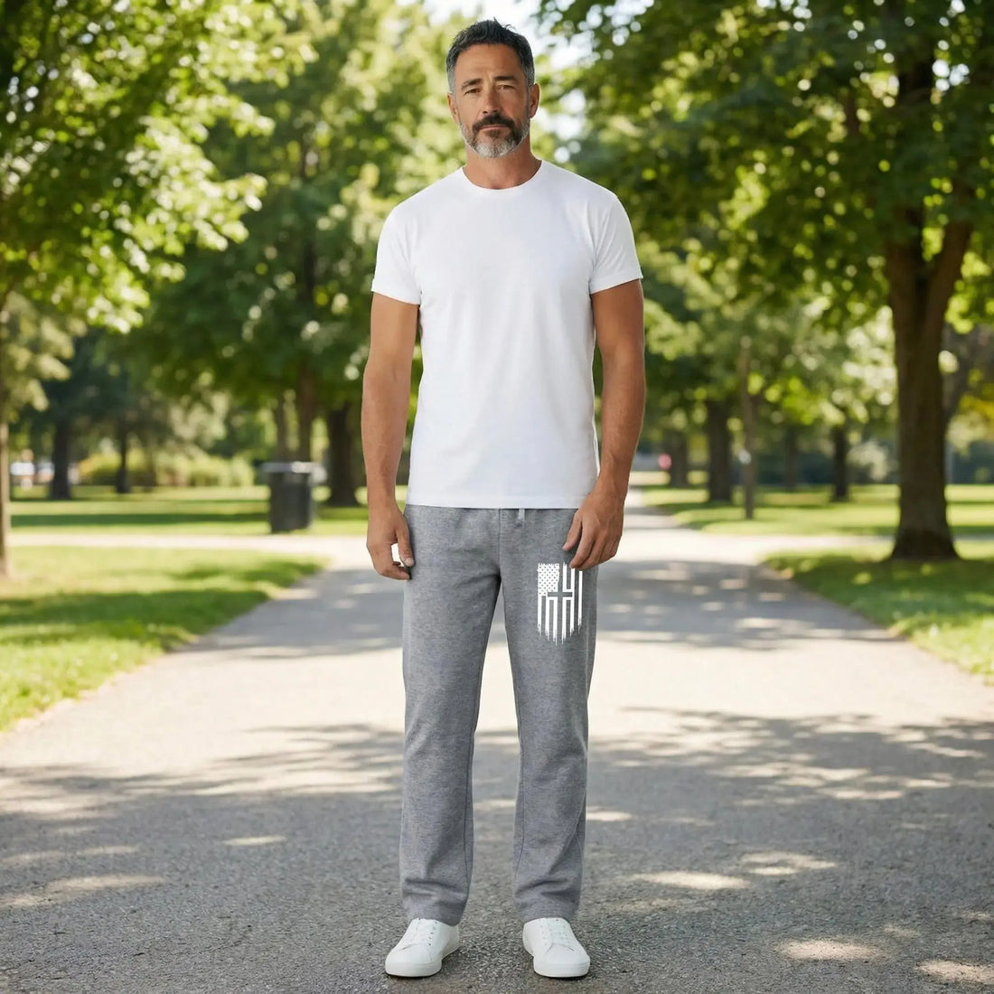 Patriotic Cross USA Flag Sweatpants Faith Forged Designs